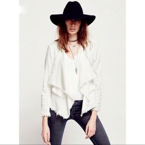 Free People Frayed Edge Open Cardigan Jacket